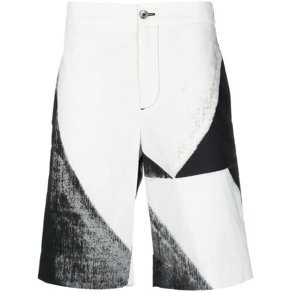 Alexander Mcqueen Men's Abstract-Print Cotton Bermuda Shorts